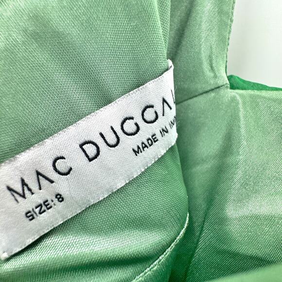 Mac Duggal Floral Print Ruffled Wrap Over a Line Gown Green Size 8 NWT - Picture 11 of 14